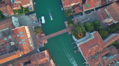 Venedik ve onun büyük kanal havadan görünümü