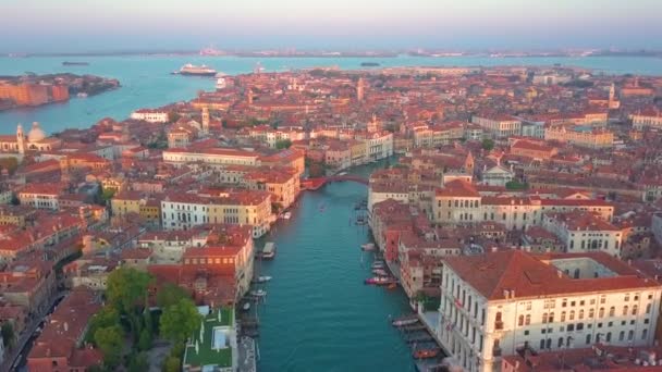 Vista aérea de Veneza e seu Grande Canal — Vídeo de Stock