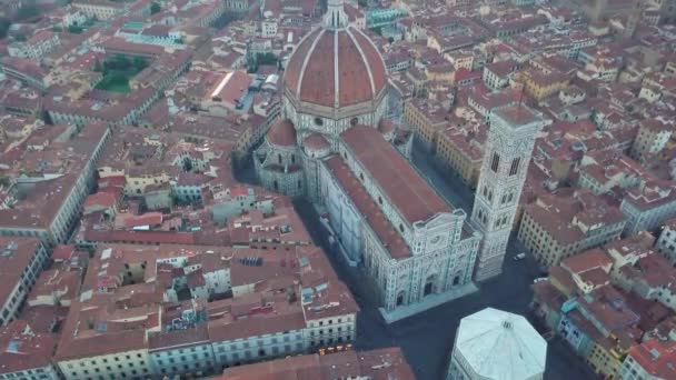 Havadan Görünümü Şehir Santa Maria Del Fiore Katedrali Florence Toskana — Stok video