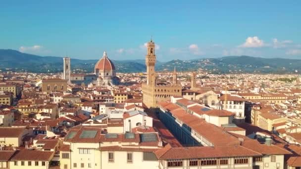 Widok z lotu ptaka. Panorama z Florencji we Włoszech — Wideo stockowe