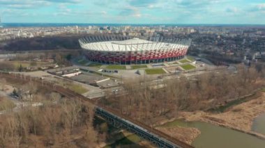 Anten kuran göster Varşova, stadyum Pge, Şehir Merkezi, Kültür Sarayı'nın ve bilim, Palac Kultury ben Nauki, Warszawa, Polonya, Polska