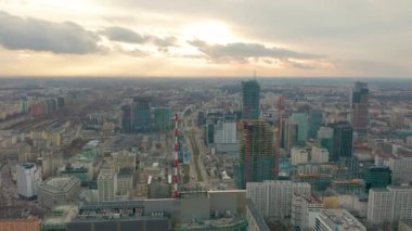 Varşova dawntown, Kültür Sarayı, Polonya havadan görünümü