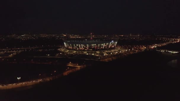 Vista aérea de Varsovia, estadio PGE, Narodowy, Warszawa, Polonia, Polska — Vídeos de Stock