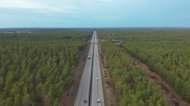 空撮。高速道路、ドイツの交通. — ストック動画