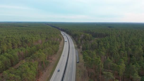 空撮。高速道路、ドイツの交通. — ストック動画