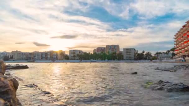 Timelapse van de Spaanse Middellandse Zee kust, Torrevieja. — Stockvideo