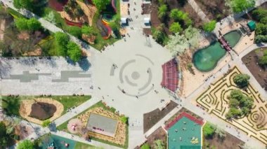 Park, havadan manzara, modern şehir manzarası güzel görünümü.