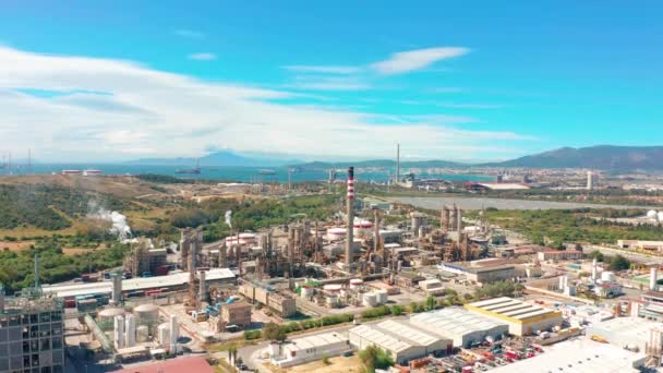 Aerial view. Oil refinery, Oil Industry. — Stock Video