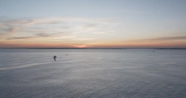 Gyönyörű napfelkelte. Sárga nap jön ki a tengerből. Időintervallum. — Stock videók