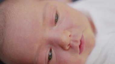 İlk günlerinde uyanıp gözlerini açan yeni doğmuş bir bebeğin yüzünü kapatıyoruz. Yeni doğmuş bir bebek bir rüyada yüzünü buruşturur. Hayatın ilk dakikalarında yenidoğan.