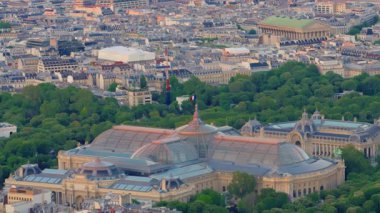 General panoramic view of the city of Paris France, beautiful sunset in the Parisian capital in France.