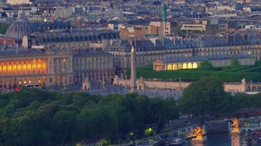 General panoramic view of the city of Paris France, beautiful sunset in the Parisian capital in France.