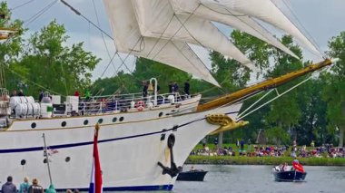 Amsterdam, Netherlands, August, 2025: Amsterdam Sail. A festival of ships from around the world sailing along the canal to Amsterdam. The festival takes place in Amsterdam every five years.