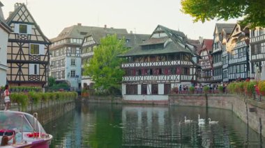 Strasbourg, France - 15.08.2025: beautiful city of Strasbourg with traditional architecture and channels in Alsace.