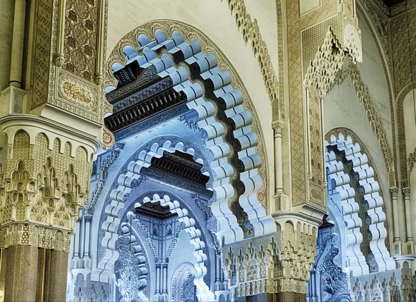Casablanca Fas Kralı Hasan Caminin Tavan Geleneksel Slam Tarzda Dekoratif — Stok fotoğraf
