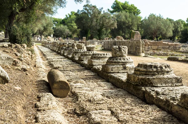 Ruines Antiques Site Archéologique Olympia Dans Péloponnèse Grèce Dans Antiquité — Photo