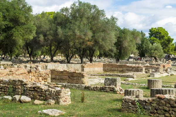 Ruines Antiques Site Archéologique Olympia Dans Péloponnèse Grèce Dans Antiquité — Photo