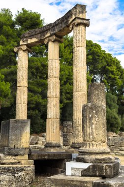 Olympia Peloponnese, Yunanistan için Sit Alanı antik kalıntıları. Antik Olimpiyat Oyunları 776 M.ö., Olympia, Yunanistan Olympia ağırlandı
