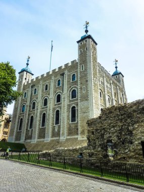 Londra Kulesi, Beyaz Kule'ye bir güneşli gün, Meşhur Mekanlar, uluslararası Simgesel Yapı, London, Büyük Britanya 