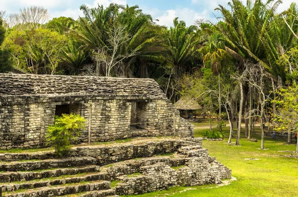 Ruinas Ciudad Maya Kohunlich Gran Sitio Arqueológico Civilización Maya Precolombina — Foto de Stock