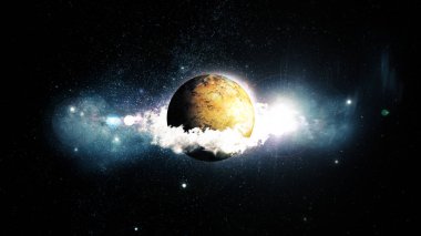 Uzayda fütüristik gezegen.
