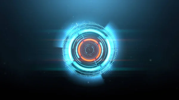 Mavi spectrum dairesel dalga siyah arka plan ile parçacıklar