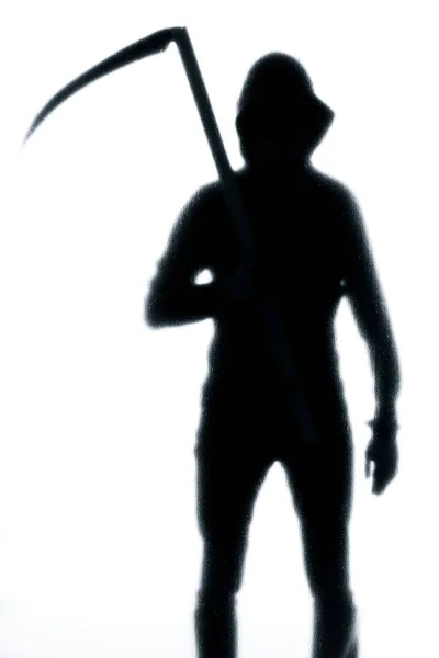 Опасный Человек Матовым Стеклом Косой Руке Хэллоуин Черно Белое Изображение — стоковое фото
