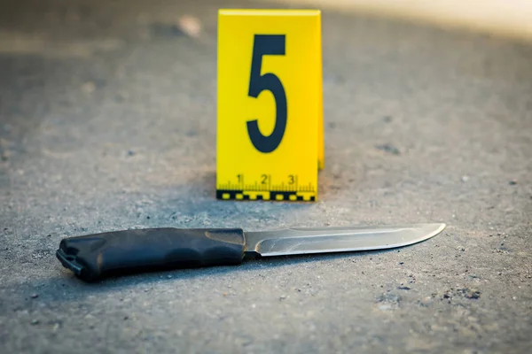 Brottsplats Utredning Vapnet Kniv — Stockfoto