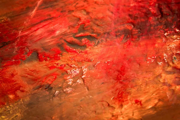 Imagem de fundo da paleta de pintura a óleo brilhante closeup. — Fotografia de Stock
