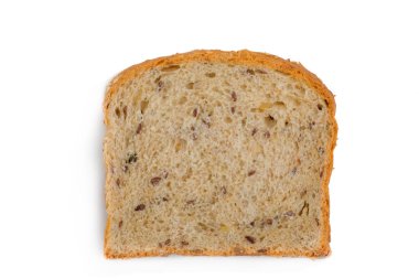 A loaf of rye bread with seeds. isolated on white background.