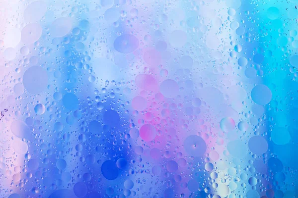 Close Movement Oil Droplets Water Surface Colorful Abstract Macro Background — Stock Photo, Image