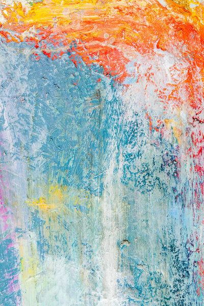 Background image of bright oil-paint palette closeup
