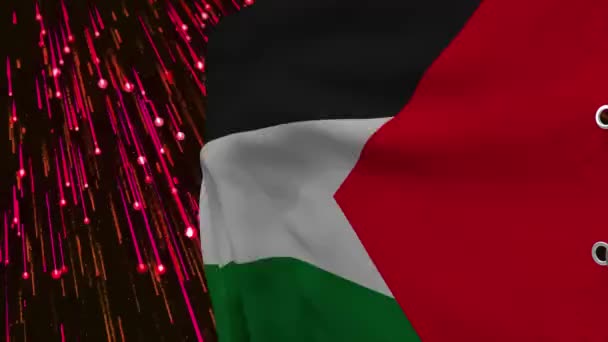 巴勒斯坦国旗 民族象征 背景上的巴勒斯坦国旗 国旗发展波 国家象征 国家的象征 巴勒斯坦民族 — 图库视频影像