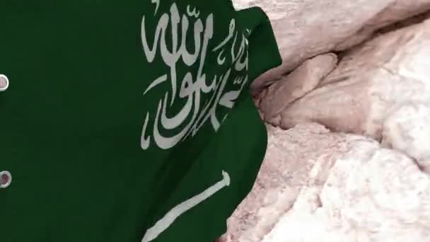 Bandiera Dell Arabia Saudita Simbolo Nazionale Bandiera Dell Arabia Saudita — Video Stock