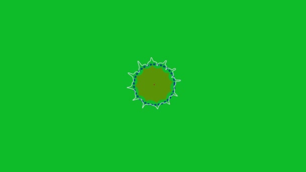 绿色背景上的图案 绿色背景上的几何形状 绿色背景 动画图案 绿色背景上的明亮图案 美丽的颜色动画图案在绿色背景 — 图库视频影像