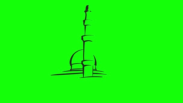 Animasyon Çizimi Yeşil Arka Planda Animasyonlu Resim Yeşil Ekran Animasyonu — Stok video