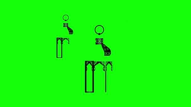 Анимационный Рисунок Анимированная Картинка Зеленом Фоне Анимация Зелёного Экрана — стоковое видео