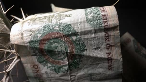 Pieniądze Arabskie Papierowe Pieniądze Stole Monety Dinara Stole — Wideo stockowe