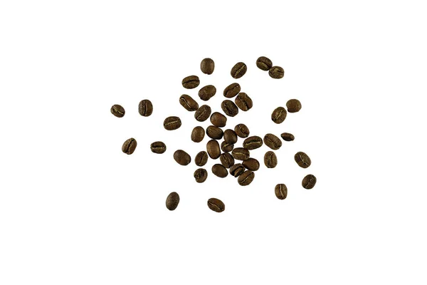 Scattering Coffee Beans Coffee Beans Isolated White Background View — Stock Photo, Image