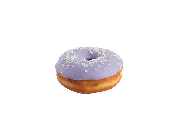 Appetitanregender Donut mit Waldbeerengeschmack auf weißem Hintergrund — Stockfoto