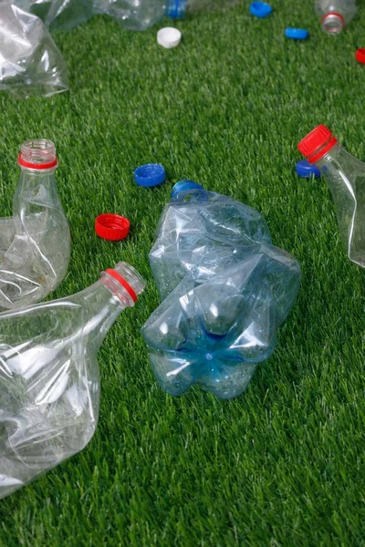 The concept of recycling plastic and environmental protection. P