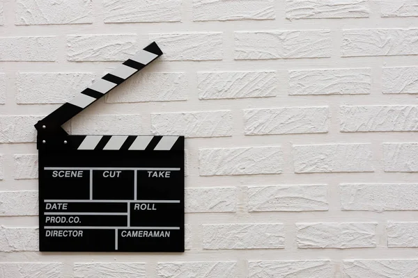 Filmmaking Concept Movie Clapperboard Cinema Begins Movie Clappers Top View — Stock Photo, Image