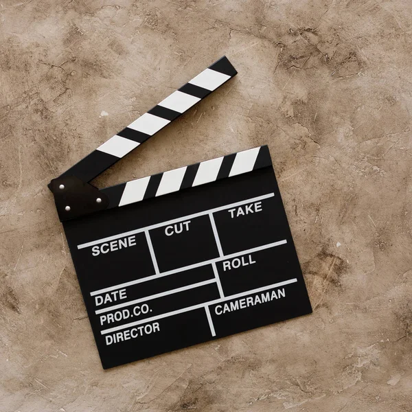 Conceito Produção Filmes Filme Clapperboard Cinema Começa Com Aplausos Filmes — Fotografia de Stock