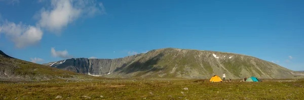 Berglandschap Meer Bergketen Groot Panorama Subpolaire Oeral Het Concept Van — Stockfoto