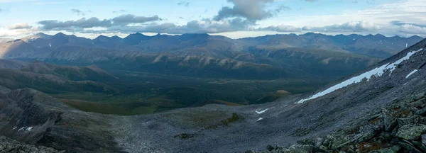 Amazing Mountain Landscape Colorful Sky Travel Hiking Concept Subpolar Ural — Stock Photo, Image