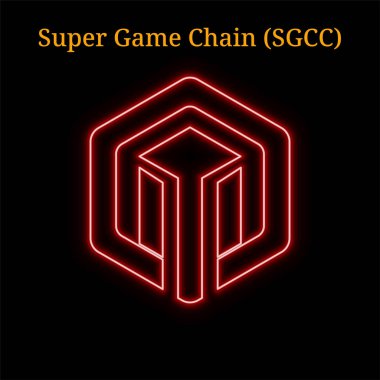 Kırmızı neon Super oyun zinciri (Sgcc) cryptocurrency sembolü
