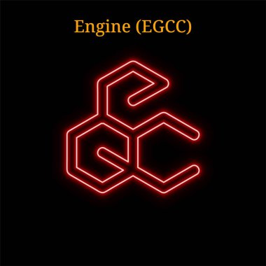 Motoru (EGNM) cryptocurrency sembolü. Siyah arka plan üzerine izole vektör çizim eps10