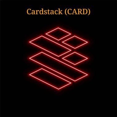 Cardstack (kart) cryptocurrency sembolü. Siyah arka plan üzerine izole vektör çizim eps10