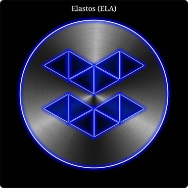 Elastos (Ela) sikke witn mavi neon glow metal.