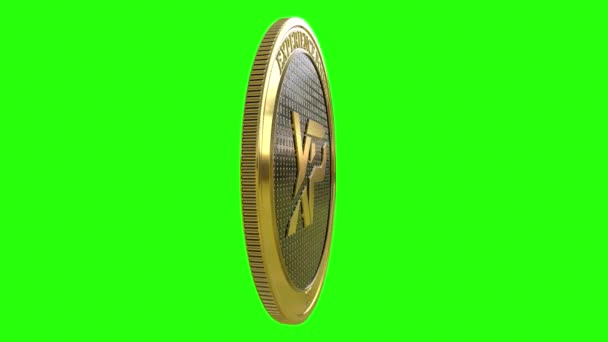 Golden Coin Experience Points Kryptowährung Dreht Sich Perfekter Schleife Isoliert — Stockvideo